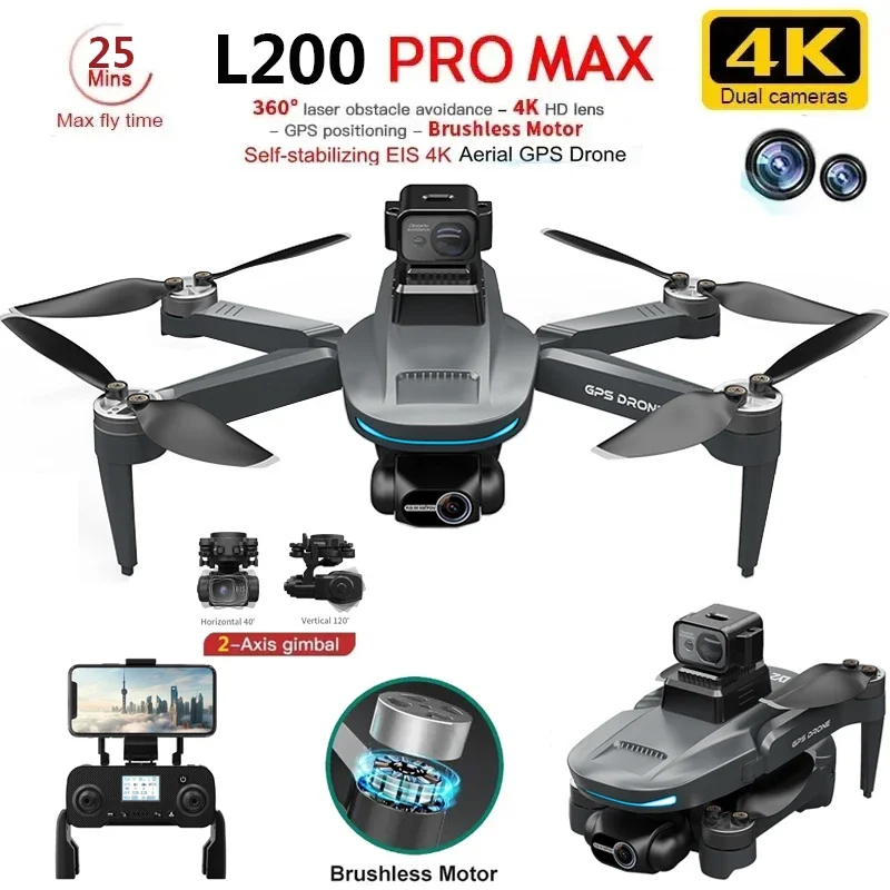 L200 PRO MAX Drone 4K 2-Axis P – обзор и цена Rc Helicopter Electric