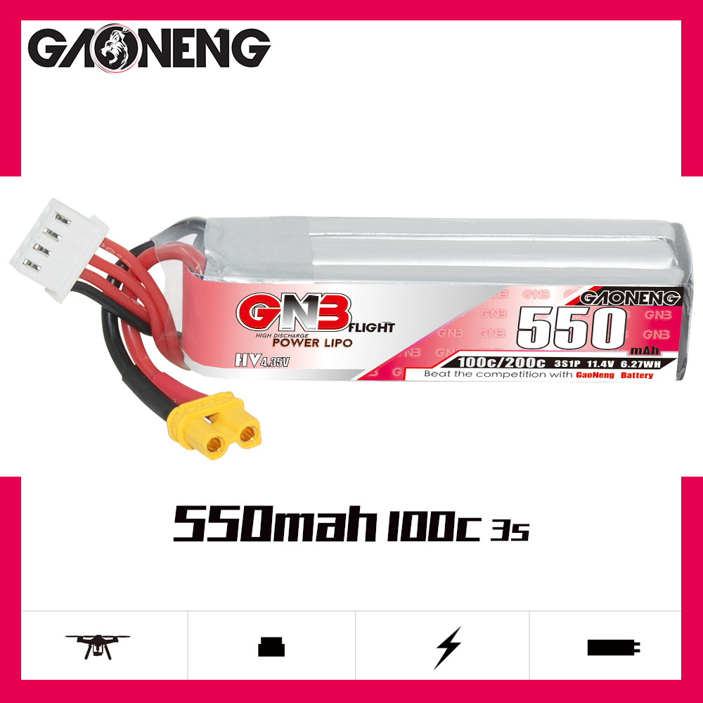 GNB HV 11.4V 550mAh 100C/200C  – обзор и цена Rc Helicopter Battery
