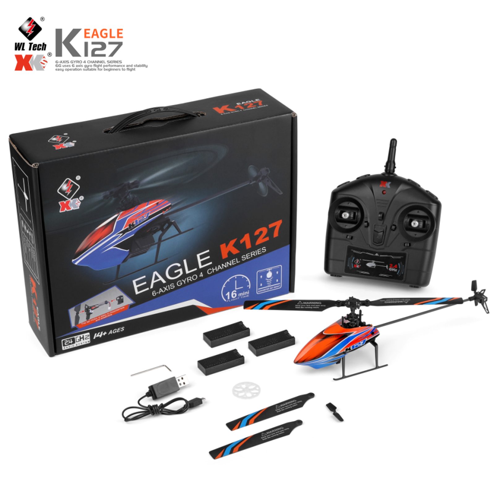 WLtoys XK K127 4CH 6-axis Gyro – обзор и цена Rc Helicopter Single Rotor